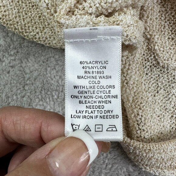 H by Halston Women's Knit Lightweight Open Cardigan Duster Long Sz M Cream NWOT - Picture 11 of 11